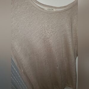 100% Linen Tee Shirt/blouse/cream Top/like new/Lavon